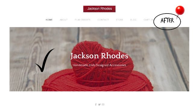 Поскольку Колетт уже приобрела прочную репутацию в ирландском мире кино, и она хотела использовать имя Джексон Роудс, мы создали для нее новый веб-сайт, используя новый бренд